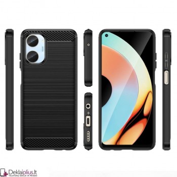 Carbon guminis dėklas - juodas (Realme 10) Carbon guminis dėklas - juodas (Realme 10)